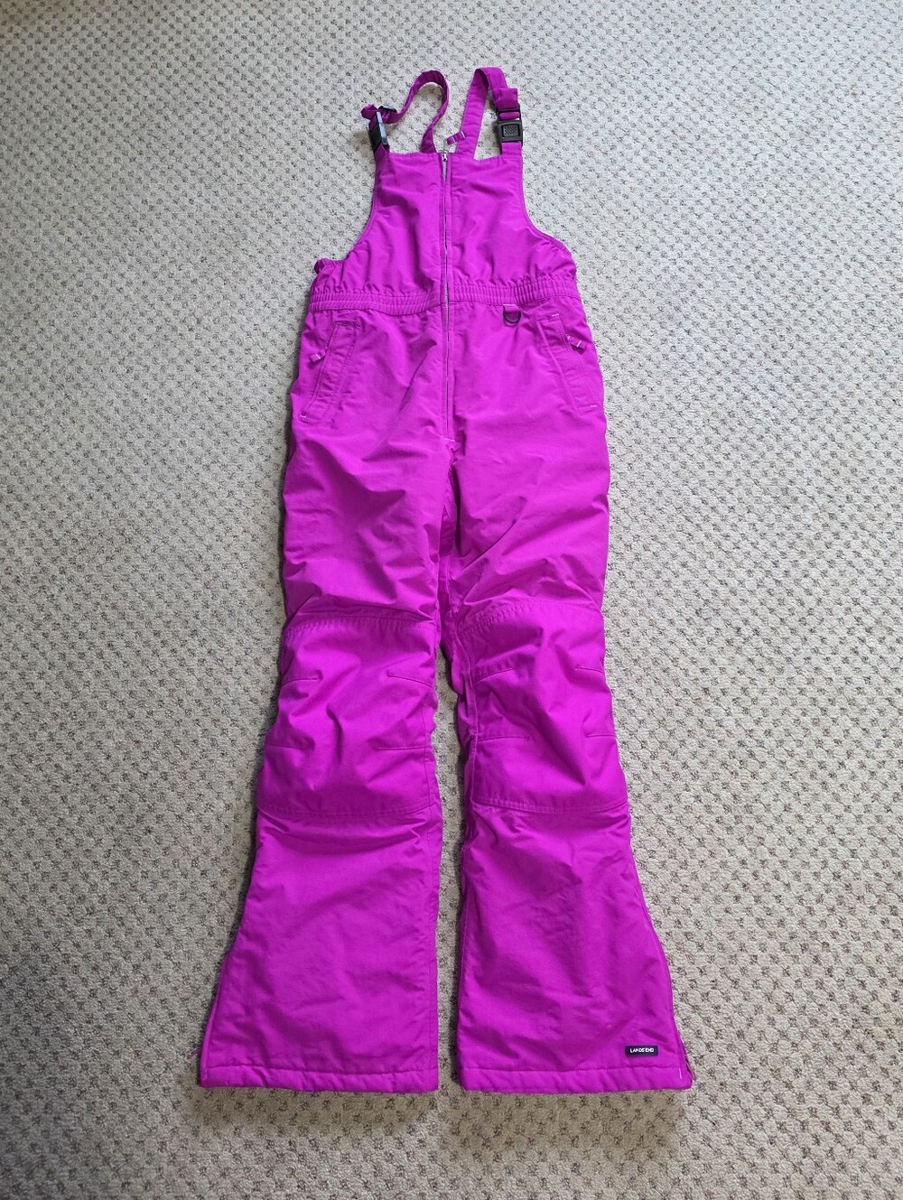 Lands' End Hot Pink Kids Insulated Snow Overalls